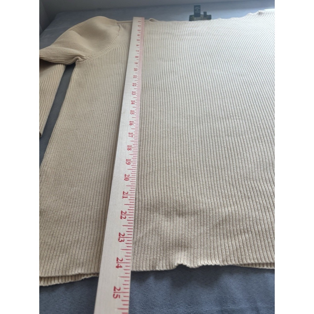 VTG 90s Lauren Ralph Lauren Womens Ribbed Boatneck Sweater 2XL Neutral Cotton - Picture 6 of 12